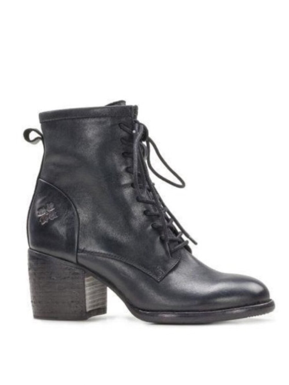 Patricia Nash Sicily Heeled Lace Up Boot Black Size 10 Edgy Grunge